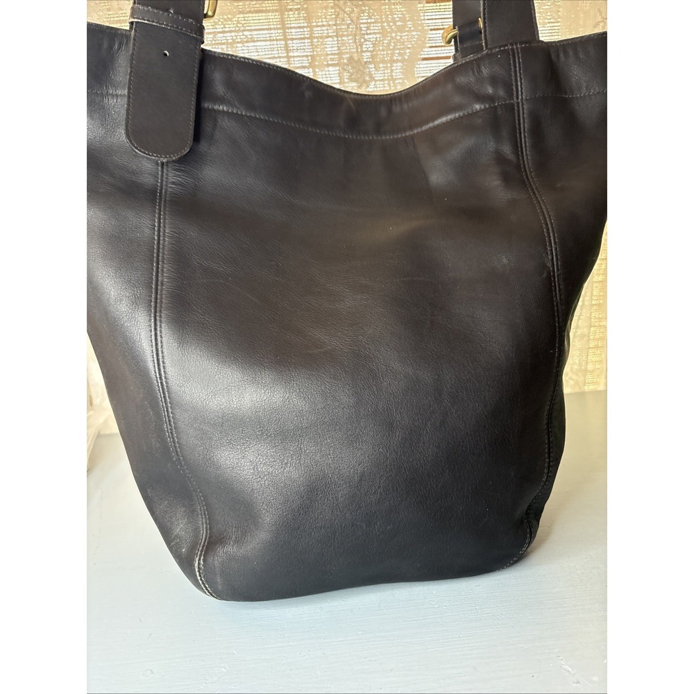 Vintage COACH Black Leather, Soho Duffle Tote Bag, Large, 4082 90s USA - Picture 9 of 16